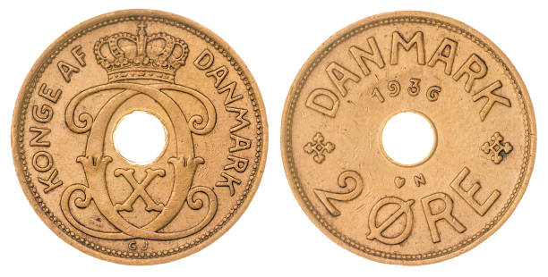istock 2 ore 1936 coin isolated on white background, Denmark 643009910