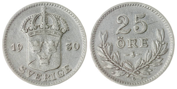 istock 25 ore 1930 coin isolated on white background, Sweden 643009920