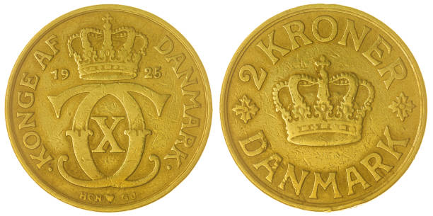 istock 2 krone 1925 coin isolated on white background, Denmark 643009924