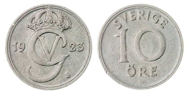 istock 10 ore 1923 coin isolated on white background, Sweden 643009988