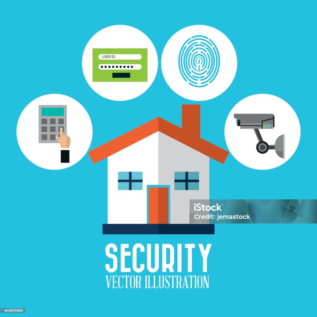Secure Scene Cartoon Security Cartoon Illustration Vector Design Stock Illustration ...