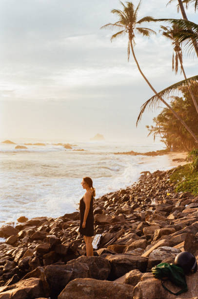 istock Woman on the beach in Sri Lanka 643032162