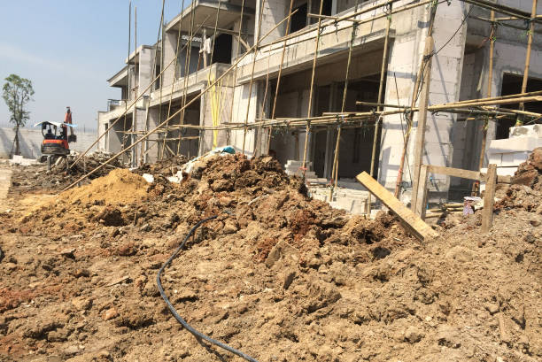 istock Construction of a residential area 643032540