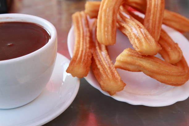istock delicious Churros with Chocolate 2 643035290