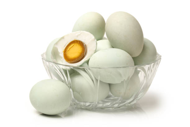 Salted Duck eggs   isolated on white background. With clipping path