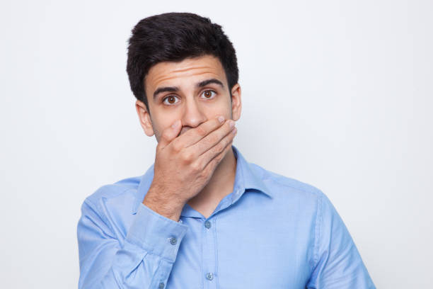 istock Closeup of Shocked Young Handsome Man 643038880
