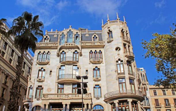 istock Building facade of great architectural interest in Barcelona, Spain 643042254