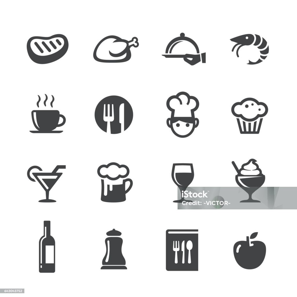 Dining Icons Set - Acme Series Dining Icons Eating stock vector