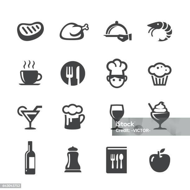 Dining Icons Set Acme Series Stock Illustration - Download Image Now - Eating, Icon Symbol, Symbol