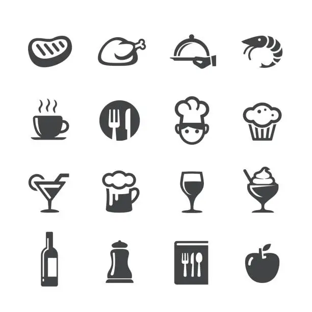 Vector illustration of Dining Icons Set - Acme Series