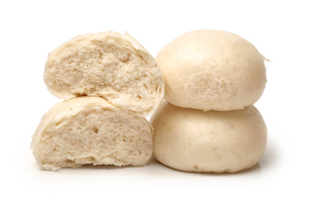 istock Mantou Chinese steamed buns on white background 643056886