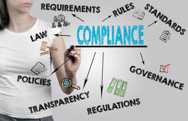 istock Beautiful woman writing - Compliance concept 643057644