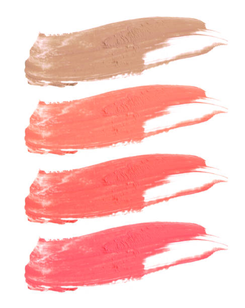 istock Collection of smudged lipsticks isolated on white 643066540
