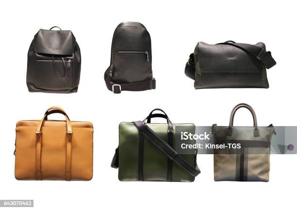 Mens Bag On White Background Stock Photo - Download Image Now - Bag, Men, Backpack