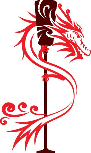 ilustrações de stock, clip art, desenhos animados e ícones de barco dragão de design gráfico - dragon chinese dragon china chinese ethnicity