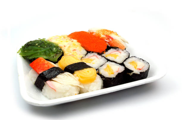 istock Sushi variety on a white background. 643073584