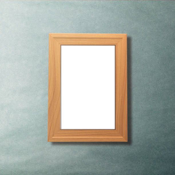 istock Blank wood frame on old vintage wall background 643078096