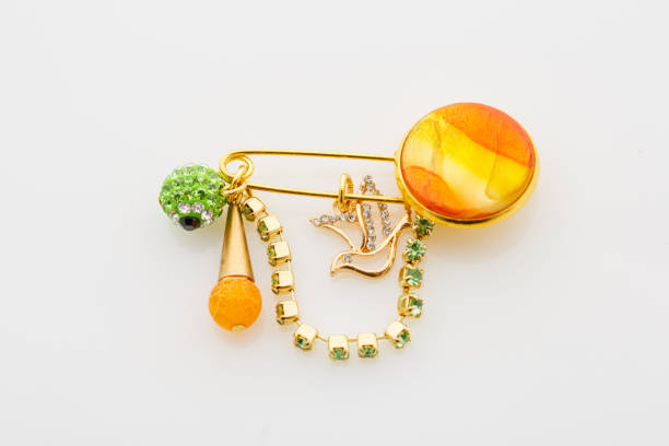 istock Closeup of natural stone brooch 643083354