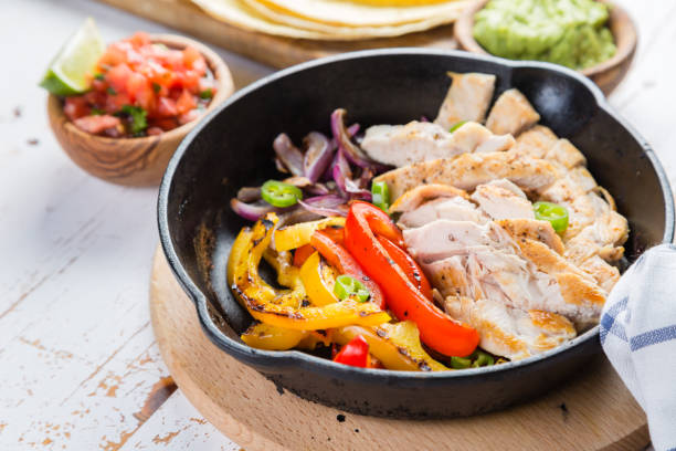 istock Mexican food - tacos, salsa, guacamole 643086638