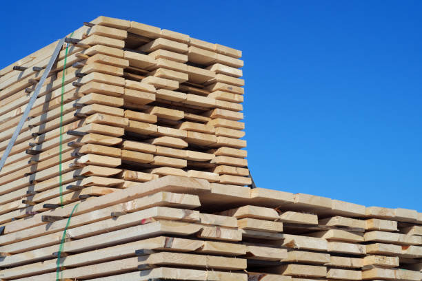 istock wood stack many planks lumber wooden planks side view 643087126