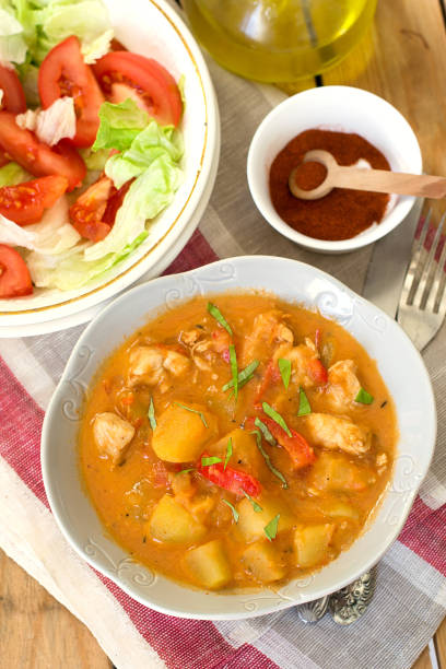 istock Hungarian chicken paprikash stew with potatoes 643093246