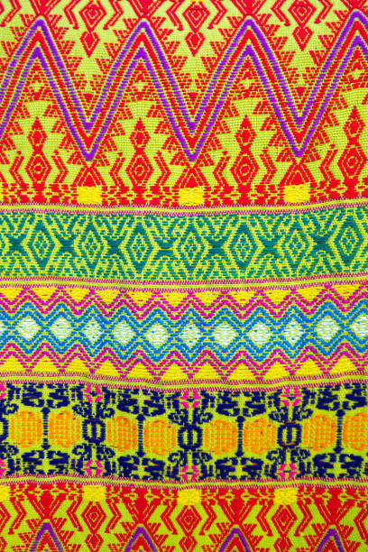 istock Traditional Vibrant Mexican Cotton Woven Textile Detail (Close-Up) 643097670
