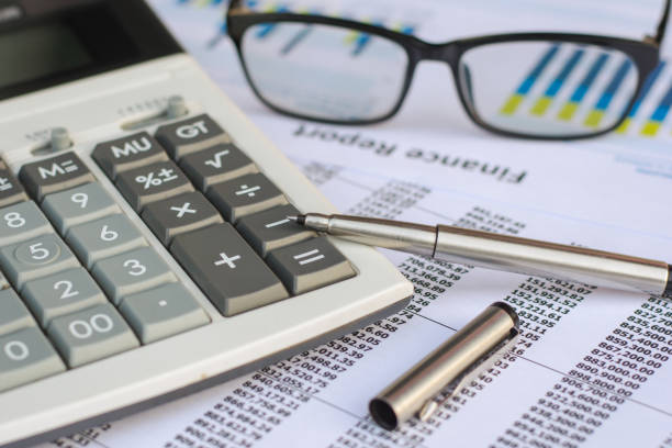 istock Business concept : Financial accounting stock market graphs analysis. 643100024