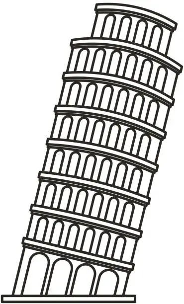 Vector illustration of pisa tower isolated icon