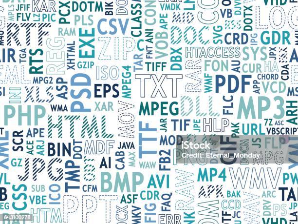 Color File Type Collage Pattern Stock Illustration - Download Image Now ...