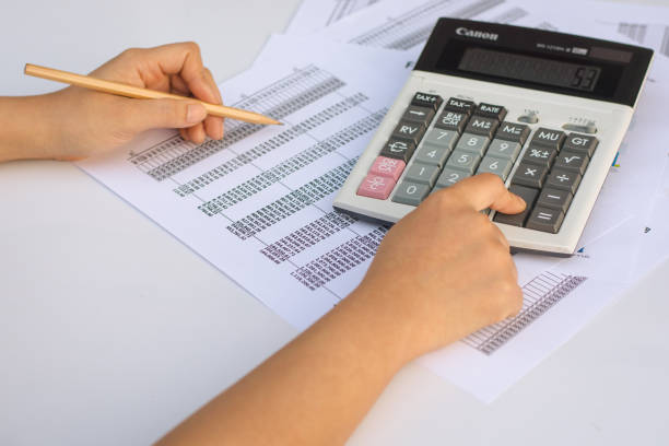 istock Business concept : Financial accounting stock market graphs analysis. 643100872