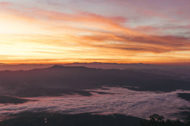 istock Misty summer mountain hills landscape 643104122