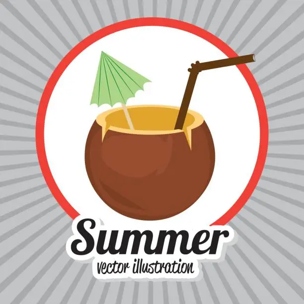 Vector illustration of Summer design over gray background vector illustration