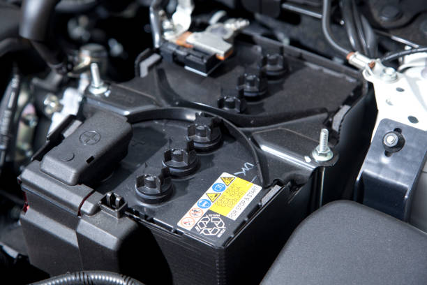car battery Close-up photo of a car battery car battery stock pictures, royalty-free photos & images