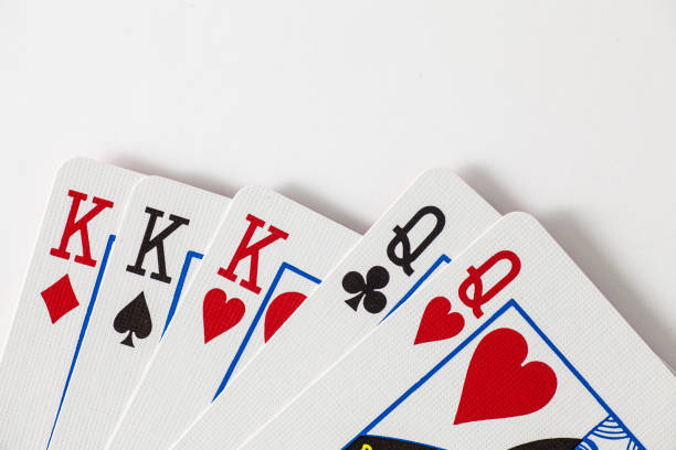 istock Playing Cards full house, kings and queens with space at top 643113464