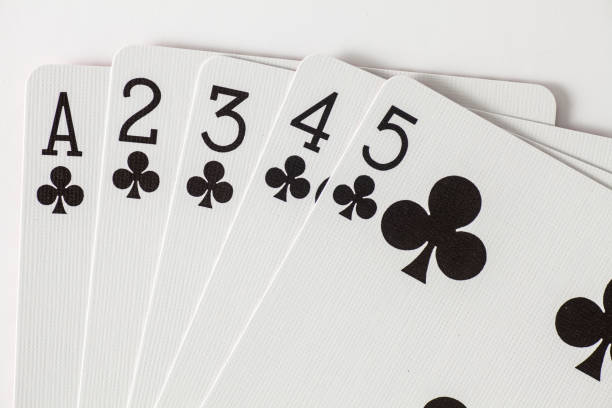 istock Playing Cards Low Straight Flush in Clubs 643113502