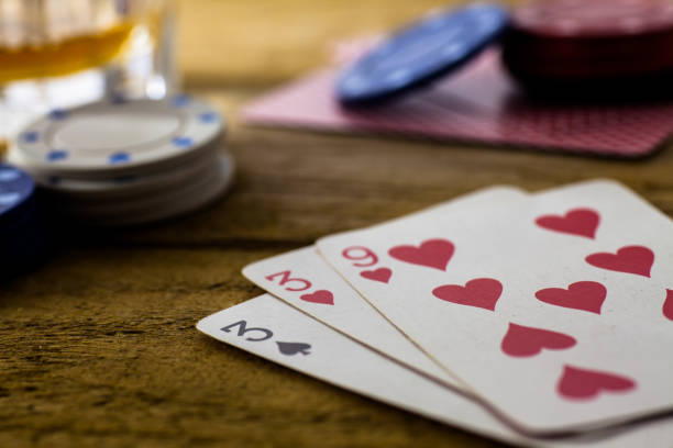 Playing Cards on wooden table