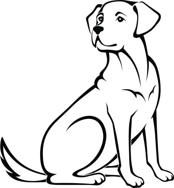 Vector illustration of Vector illustration of a sitting dog.