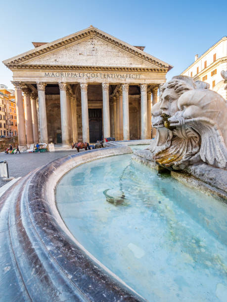 Pantheon in Rome, Italy. On the foreground