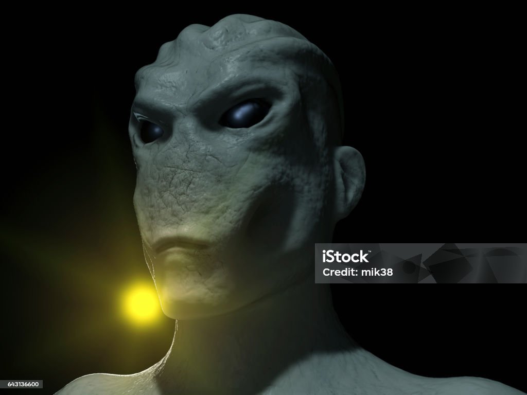 Alien Artist Rendering 3d Rendering Alien Portrait Stock Illustration - Download Image Now ...