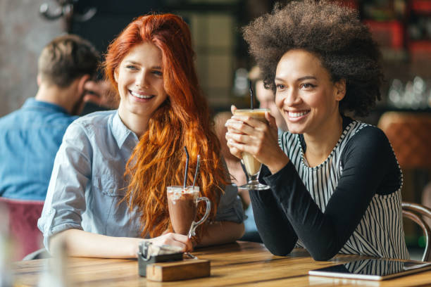 istock Friends having a great time in the cafe 643137486