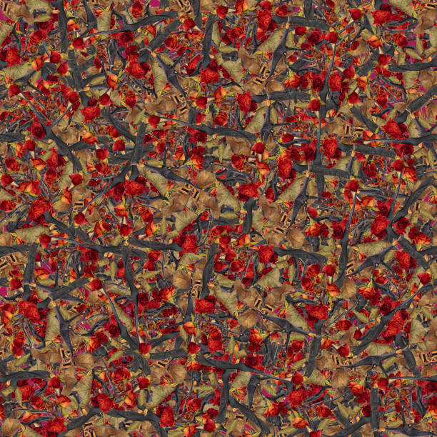 istock seamless background with multicolored flower petal 643142656