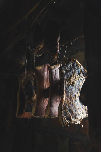 istock Drying pork meat, domestic style in Balkan 643145438