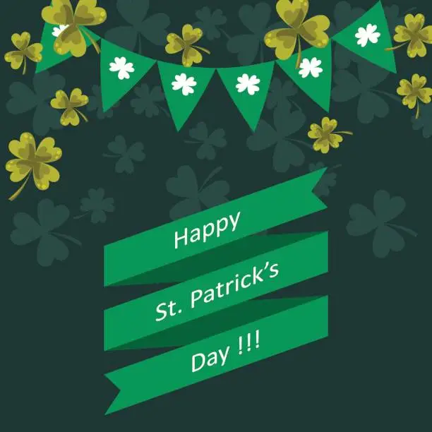 Vector illustration of Happy St. Patricks day vector greeting illustration