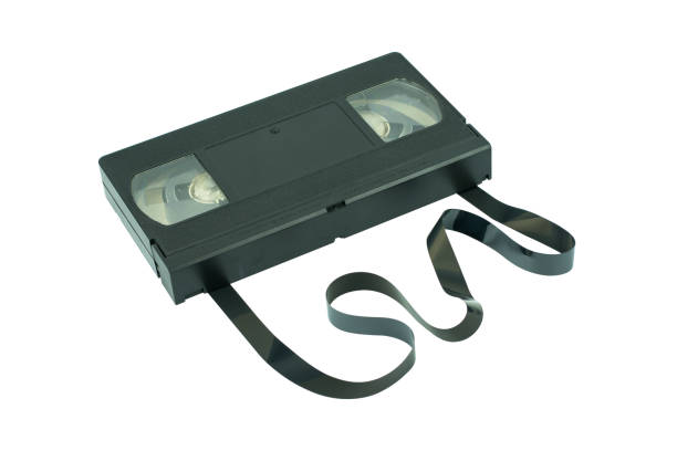 cassette vidéo isolé sur fond blanc - unusable photos et images de collection