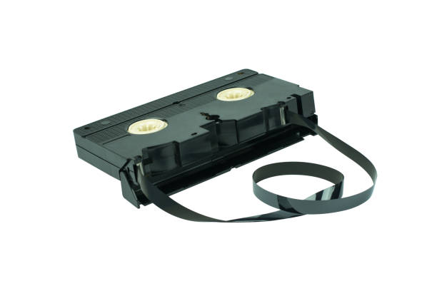 cassette vidéo isolé sur fond blanc - unusable photos et images de collection