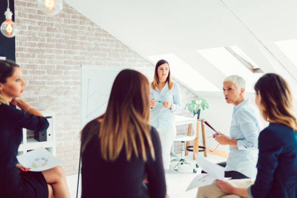 istock Women Only Business Presentation 643169488