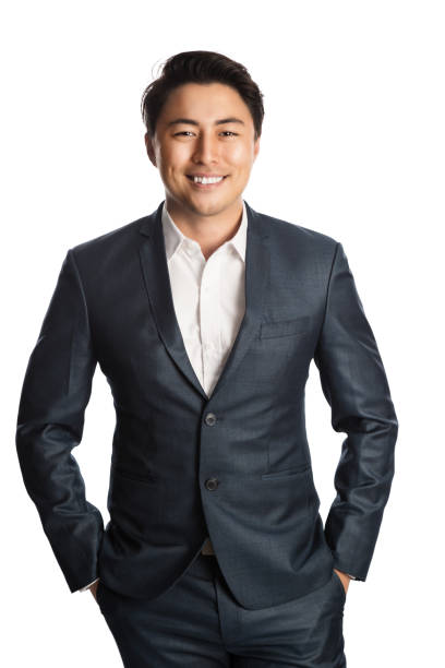 スーツとシャツを着た笑顔のビジネスマン - asian ethnicity suit business men ストックフォトと画像