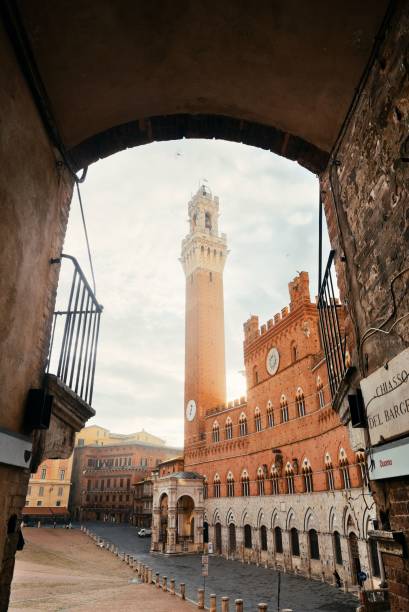 istock Siena City Hall Bell Tower archway 643181952