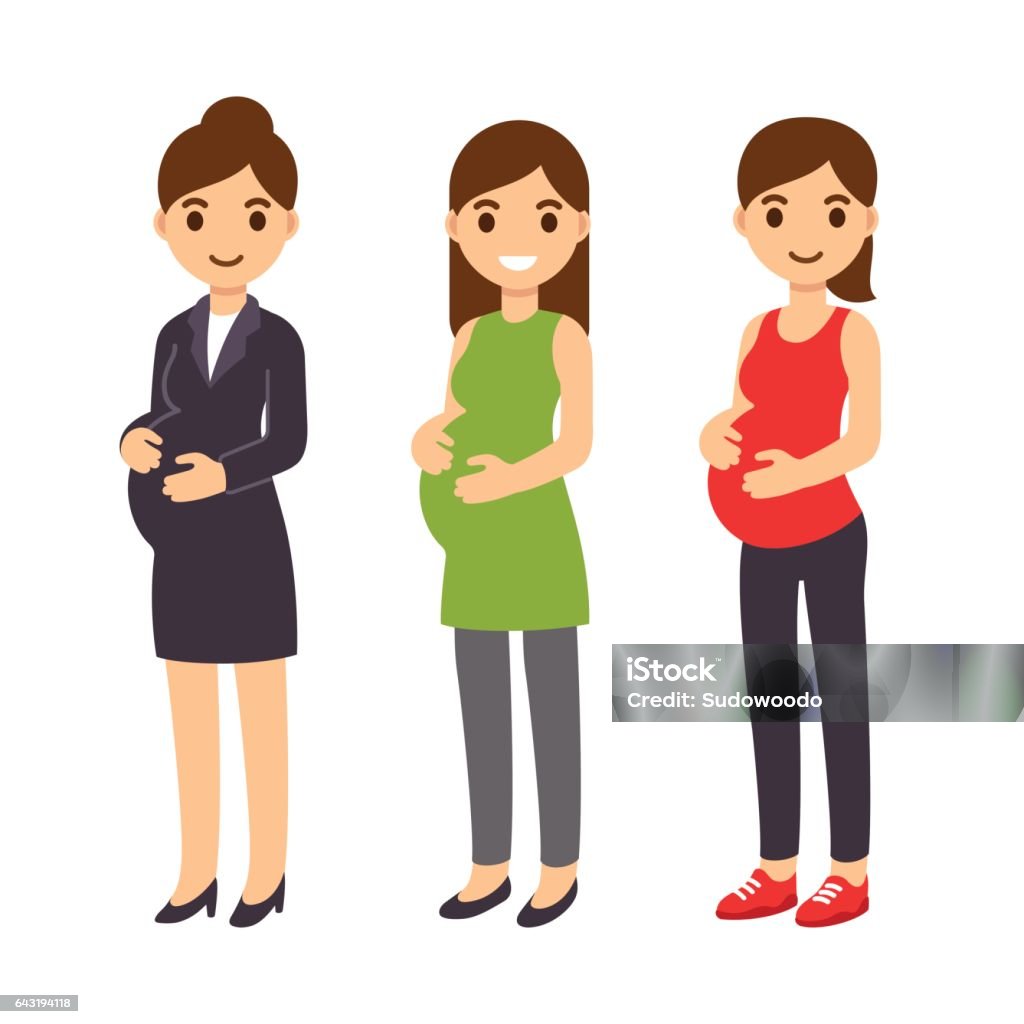 Ilustración de Conjunto De Mujer Embarazada De Dibujos Animados y más  Vectores Libres de Derechos de Niño - Niño, Adulto, Anticipación - iStock