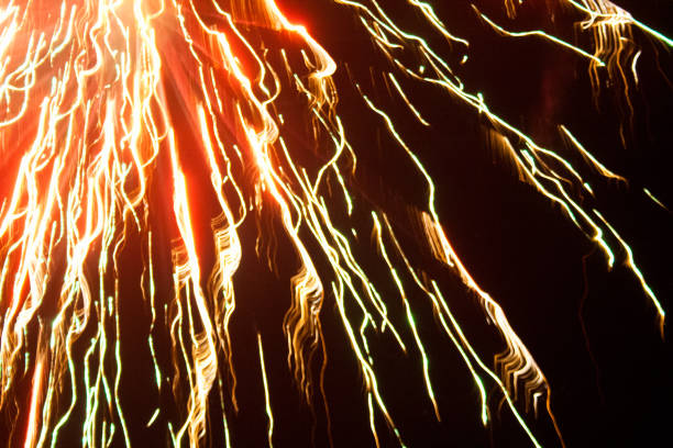 istock Abstract Wavy Blur of a Firework against a Black Background 643203950